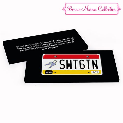 Deluxe Personalized License Plate Sweet 16 Birthday Hershey's Chocolate Bar in Gift Box