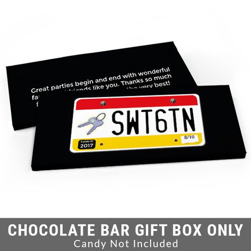 Deluxe Personalized License Plate Sweet 16 Birthday Candy Bar Favor Box