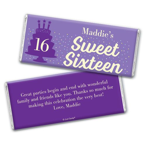 Personalized Sweet 16 Birthday Let's Celebrate Chocolate Bar Wrappers