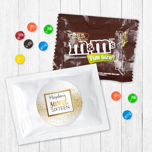 Personalized Sweet 16 Shower of Gold - Milk Chocolate M&Ms