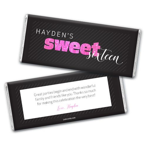 Personalized Sweet Sixteen Chic 16 Chocolate Bar Wrappers