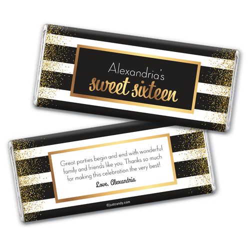 Personalized Sweet Sixteen Uptown Glitz Chocolate Bar Wrappers