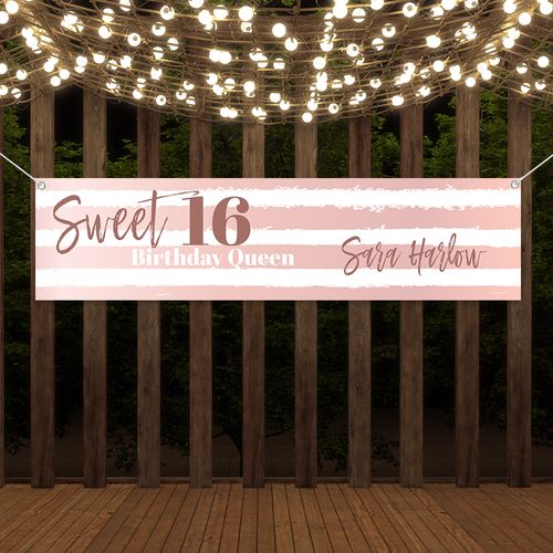 Personalized Birthday Sweet 16 Birthday Queen Banner
