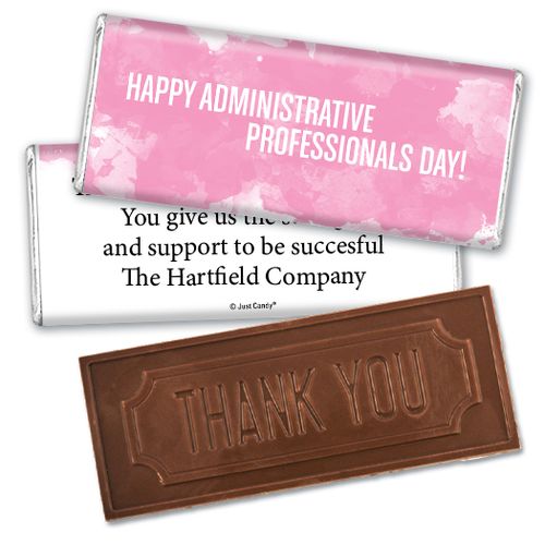 Administrative Professionals Day Embossed Thank You Chocolate Bar Watercolor Blots