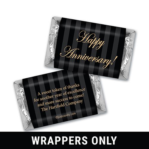 Personalized Hershey's Miniature Wrappers Only - Administrative Professionals Day Formal Gold and Pinstripes