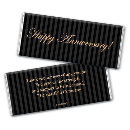 Pinstripe Anniversary Personalized Candy Bar - Wrapper Only