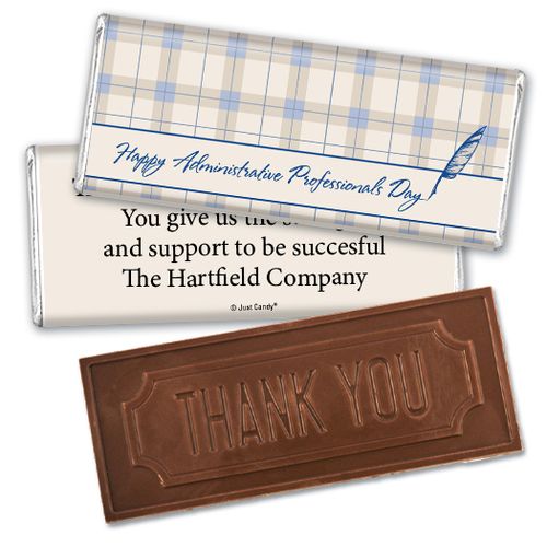 Employee Appreciation Embossed Thank You Chocolate Bar Plaid Administrative Professionals Day