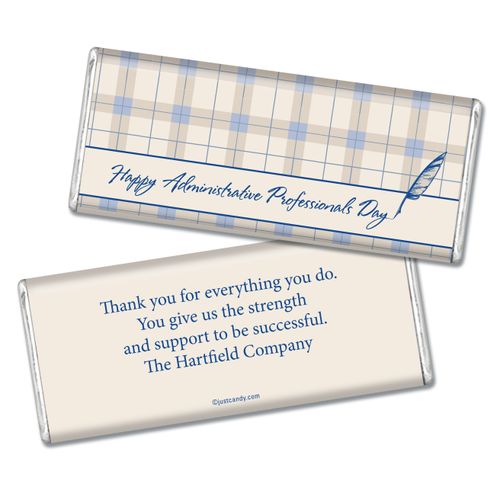 Employee Appreciation Personalized Chocolate Bar Plaid Administrative Professionals Day
