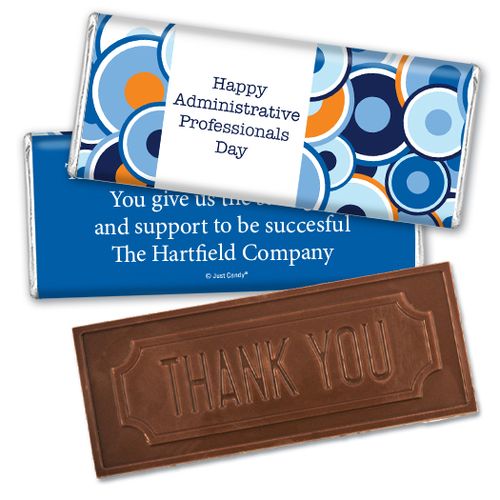 Personalized Administrative Professionals Day Colorful Circles Embossed Thank You Chocolate Bar