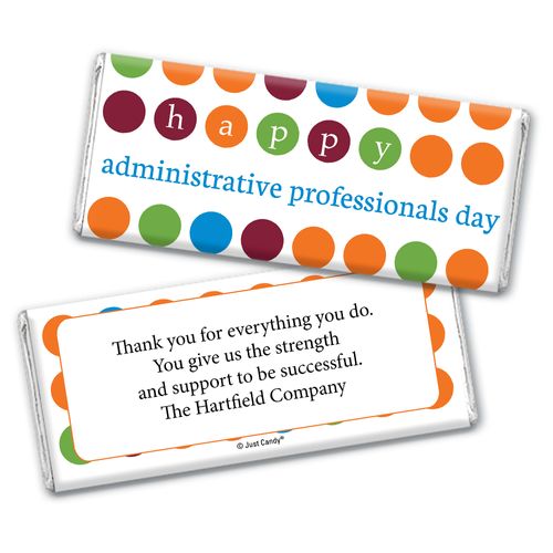 Personalized Administrative Professionals Day Colorful Dots Chocolate Bar Wrappers