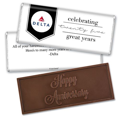 Personalized Embossed Chocolate Bar & Wrapper - Corporate Anniversary Add Your Logo Celebration