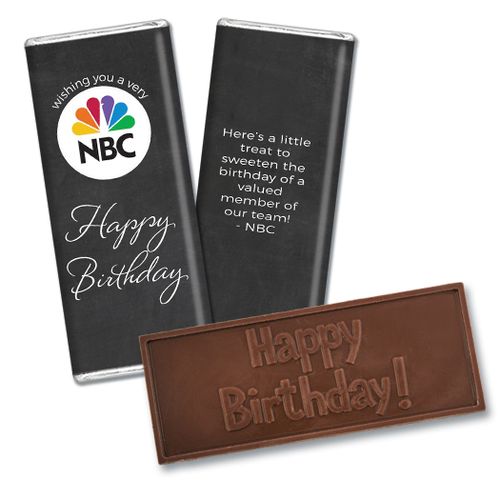 Personalized Embossed Chocolate Bar & Wrapper - Birthday Add Your Logo Script