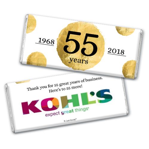 Personalized Chocolate Bar & Wrapper - Corporate Anniversary Add Your Logo Golden Seal