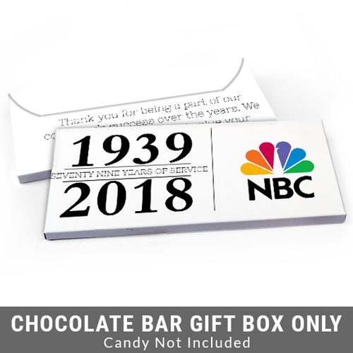 Deluxe Personalized Span of Years Corporate Anniversary Candy Bar Favor Box