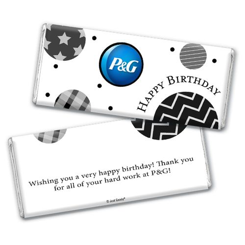 Personalized Chocolate Bar & Wrapper - Birthday Add Your Logo Circles
