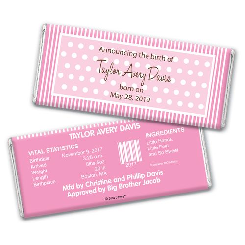 Pretty Polka Dots Personalized Candy Bar - Wrapper Only