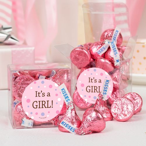 Baby Girl Bubbles Birth Announcement Clear Gift Box