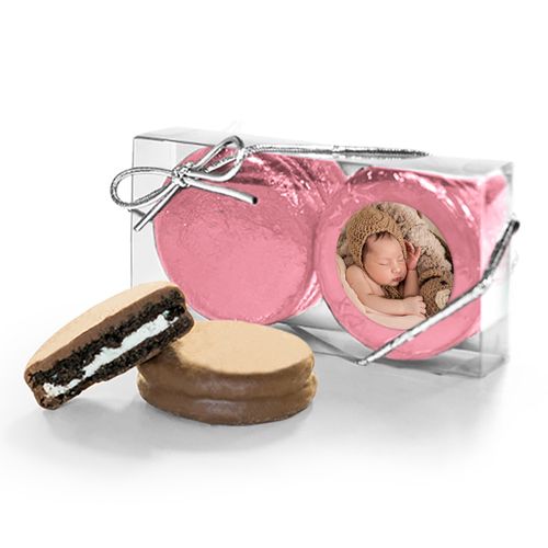 Personalized Girl Birth Announcement Photo 2Pk Milk Chocolate Covered Oreos