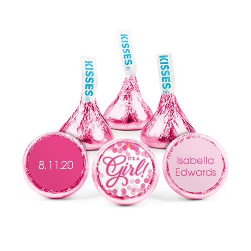 Personalized Girl Birth Announcement It's a Girl Hershey's Kisses