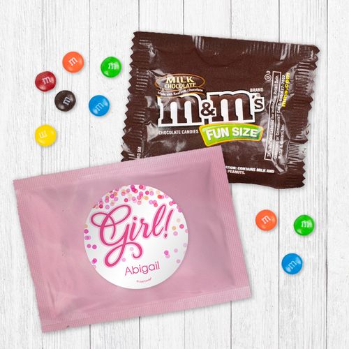 Personalized Girl Birth Announcement It's a Girl Bubbles - Milk Chocolate M&Ms
