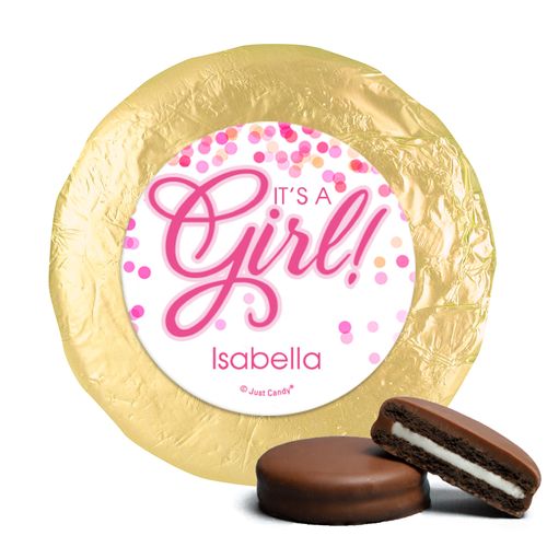 Milk Chocolate Covered Oreos - Personalized Girl Birth Announcement Bubbles
