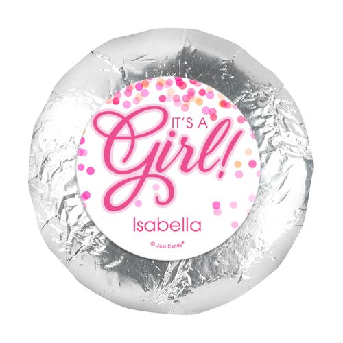 1.25in Stickers - Personalized Girl Birth Announcement Bubbles (48 Stickers)