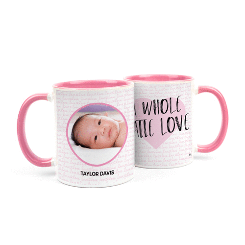 Personalized Baby Girl Announcement Latte Love 11oz Mug