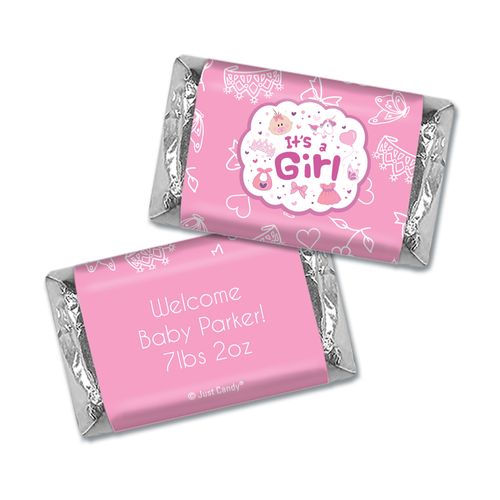 Personalized Mini Wrappers Only - Juliana Da Costa Birth Announcement It's a Girl Bundle of Joy