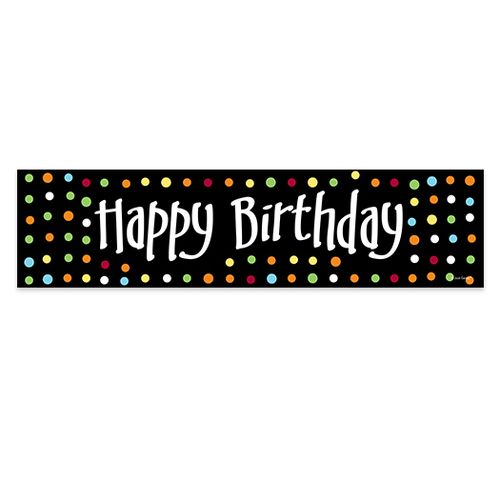 Personalized Polk Dots Happy Birthday 5 Ft. Banner