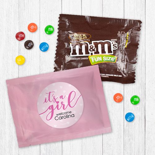 Personalized Girl Birth Announcement It?s a Girl - Milk Chocolate M&Ms