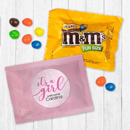 Personalized Girl Birth Announcement It?s a Girl - Peanut M&Ms