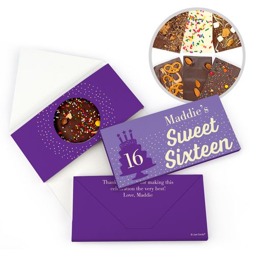 Personalized Birthday Sweet 16 Let's Celebrate Birthday Gourmet Infused Belgian Chocolate Bars (3.5oz)