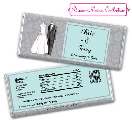 Bonnie Marcus Collection Personalized Chocolate Bar Chocolate and Wrapper Forever Together Anniversary Favors