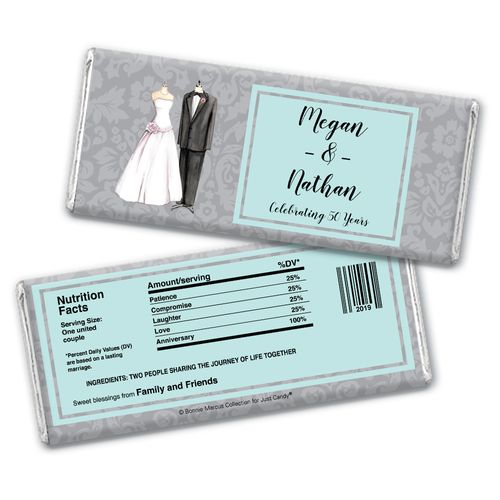 Forever Together Anniversary Favors Personalized Candy Bar - Wrapper Only