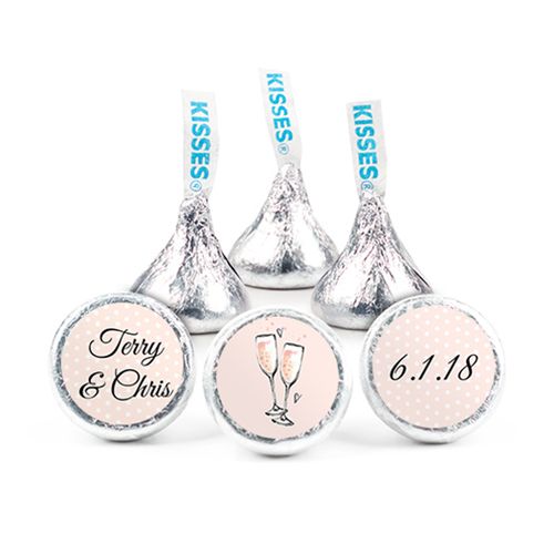 Personalized Hershey's Kisses - Anniversary Bubbly Party Pink