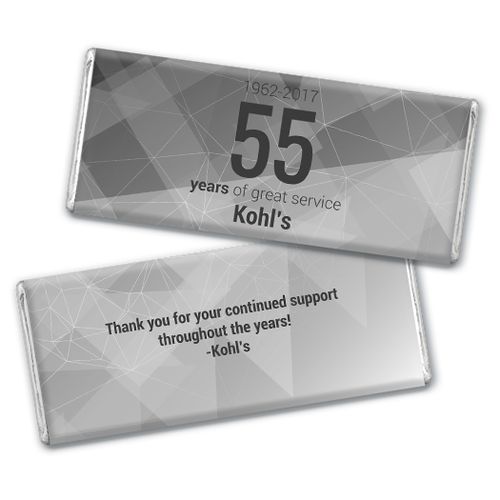 Personalized Chocolate Bar & Wrapper - Corporate Anniversary Geometric