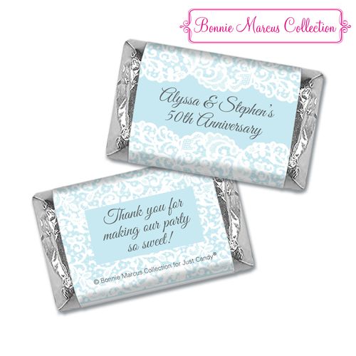 Personalized Hershey's Miniatures - Bonnie Marcus Anniversary Lace Linen
