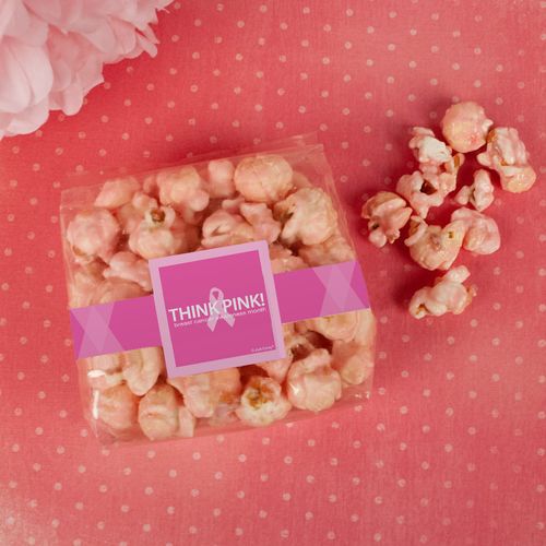 Breast Cancer Awareness Simply Pink Candy Coated Popcorn 3.5 oz Bags