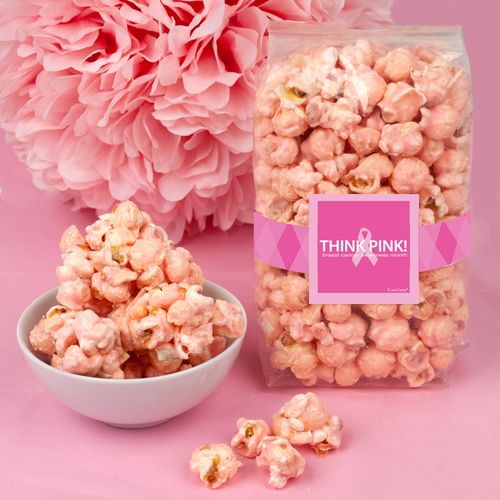 Breast Cancer Awareness Simply Pink Candy Coated Popcorn 8 oz Bags