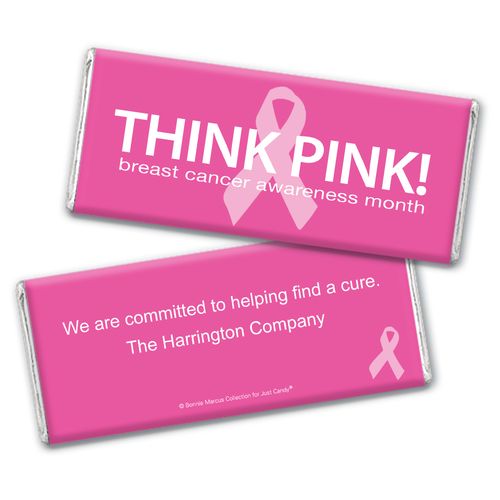 Personalized Bonnie Marcus Chocolate Bar & Wrapper - Breast Cancer Awareness Simply Pink