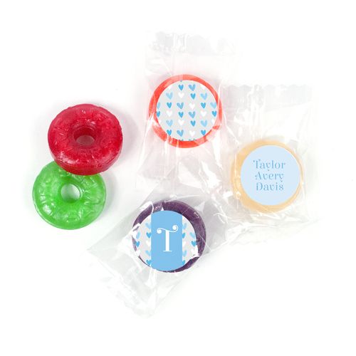 Bonnie Marcus Personalized LifeSavers 5 Flavor Hard Candy Blue Hearts Boy Birth Announcement (300 Pack)