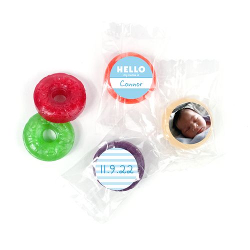 Bonnie Marcus Personalized Photo LifeSavers 5 Flavor Hard Candy Name Tag Boy Birth Announcement (300 Pack)