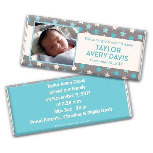 Bonnie Marcus Collection Personalized Chocolate Bar Star Boy Birth Announcement