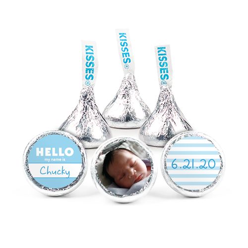 Personalized Boy Birth Announcement Name Tag Hershey's Kisses