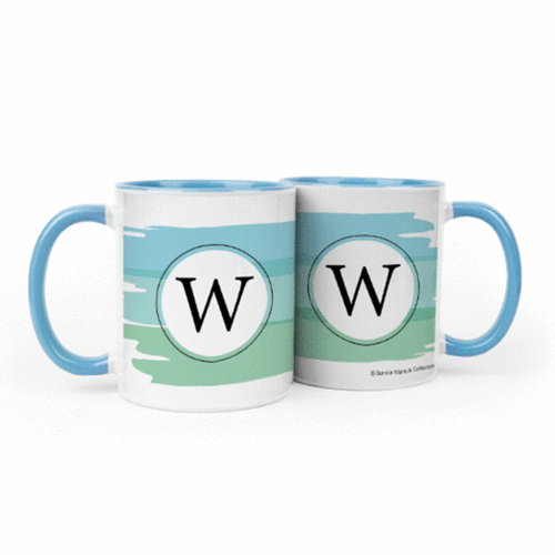 Personalized Baby Boy Announcement Watercolor 11oz Mug