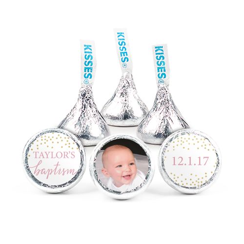 Personalized Bonnie Marcus Confetti Baptism 3/4" Stickers (108 Stickers)
