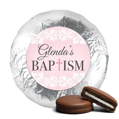 Personalized Bonnie Marcus Floral Filigree Baptism Chocolate Covered Oreos