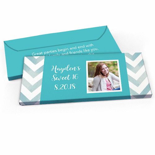 Deluxe Personalized Picture Your Birthday Sweet 16 Candy Bar Favor Box