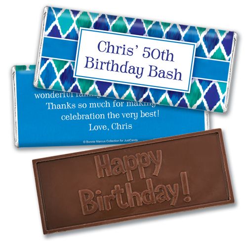 Beautiful Blues Personalized Embossed Bar