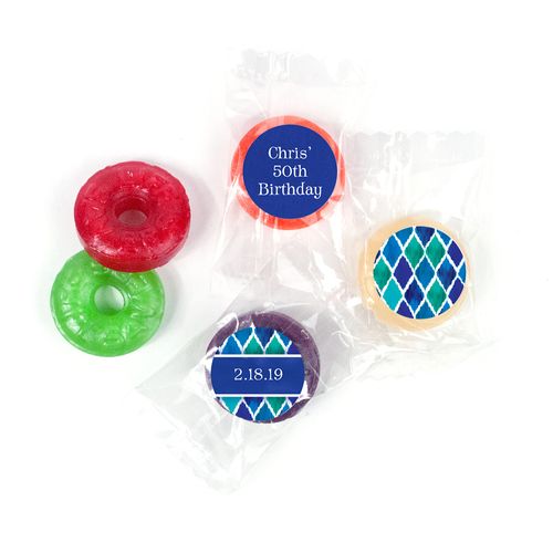 Beautiful Blues Personalized Birthday LIFE SAVERS 5 Flavor Hard Candy Assembled